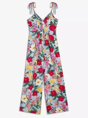 Old Navy Jumpsuit Women XL
Multicolor Floral Linen Blend
Jumpsuit Twist Front